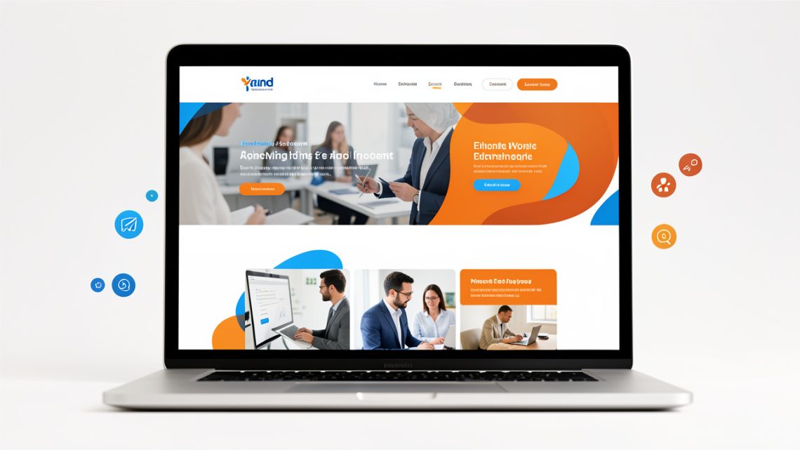 Ordinateur portable affichant une interface de site professionnel moderne et optimisée pour générer davantage de demandes de devis.